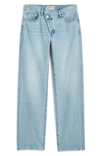 Shop Madewell Cross Tab Edition Low Slung Straight Jeans In Sevilla Wash