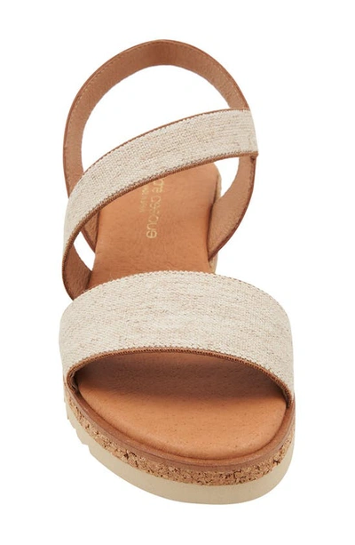 Shop Andre Assous Nevada Slingback Platform Wedge Sandal In Beige Linen