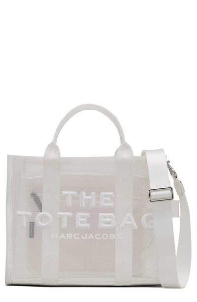 Shop Marc Jacobs The Medium Mesh Tote Bag In White