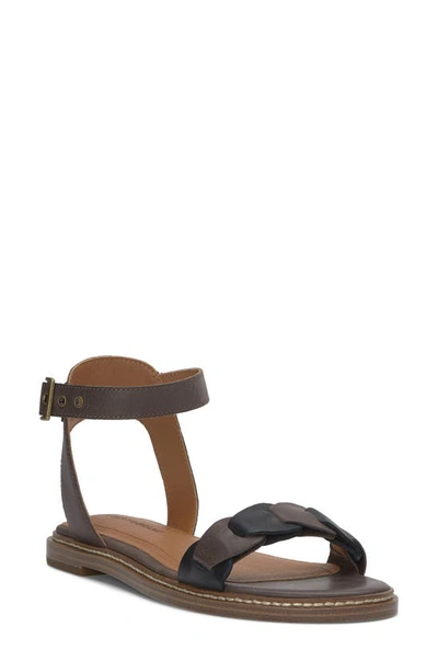 Shop Lucky Brand Kyndall Ankle Strap Sandal In Chocolate/ Black