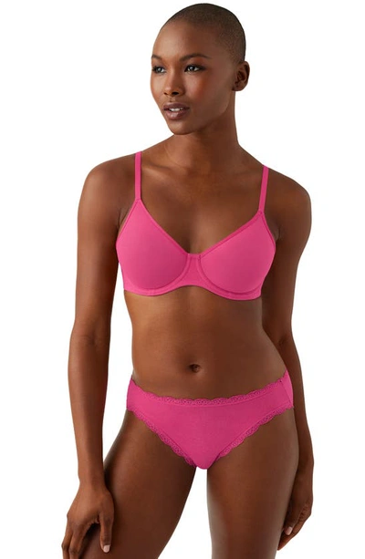 Shop B.tempt'd By Wacoal Cotton To A Tee Underwire Unlined Bra In Raspberry Sorbet