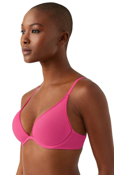 Shop B.tempt'd By Wacoal Cotton To A Tee Underwire Plunge T-shirt Bra In Raspberry Sorbet
