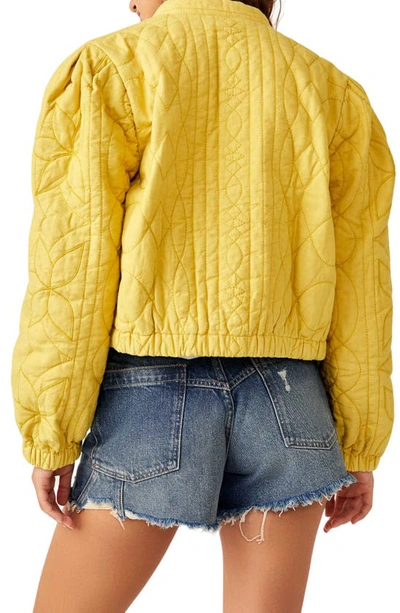 Free People Quinn Quilted Jacket In Citronelle