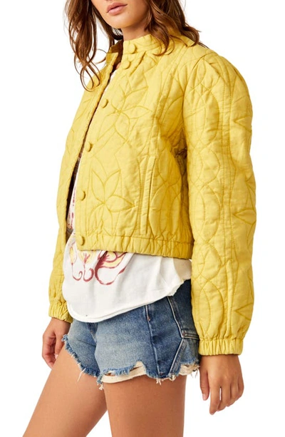 Free People Quinn Quilted Jacket In Citronelle