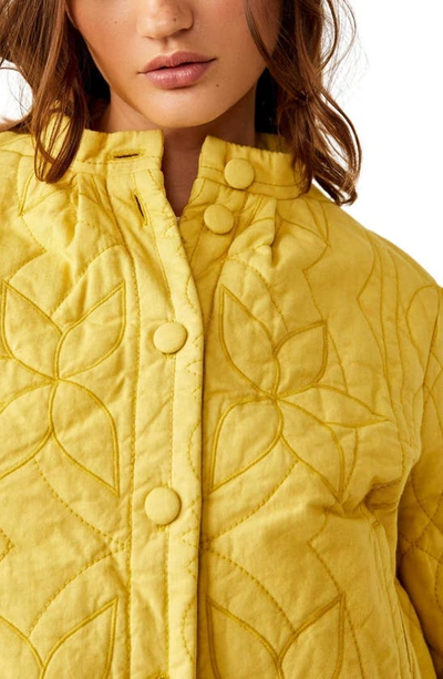 Free People Quinn Quilted Jacket In Citronelle
