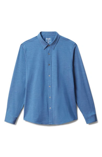 Shop Rhone Commuter Slim Fit Shirt In Medium Blue Oxford