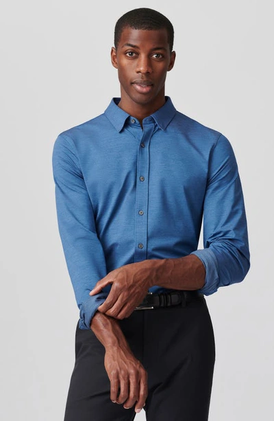 Shop Rhone Commuter Slim Fit Shirt In Medium Blue Oxford