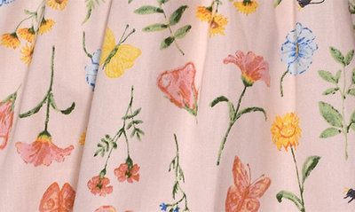 Shop Iris & Ivy Butterfly Floral Smocked Cotton Poplin Dress & Bloomers Set In Light Pink