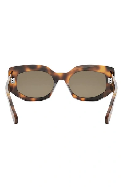 Shop Celine Butterfly 54mm Sunglasses In Blonde Havana / Brown