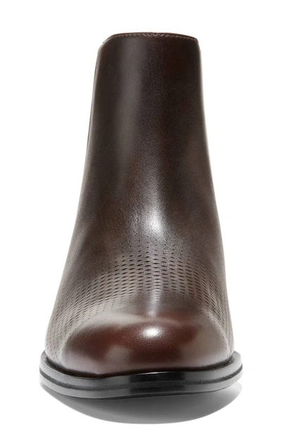 Shop Cole Haan Washington Grand Laser Chelsea Boot In Ch Dark Chocolate Reve