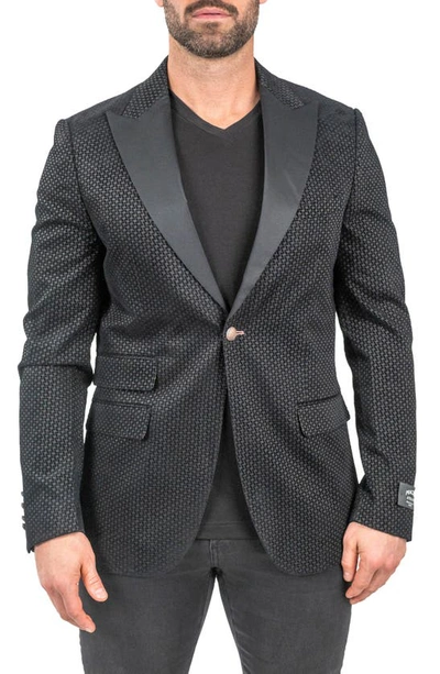 Shop Maceoo Interrupted Black One-button Sport Coat