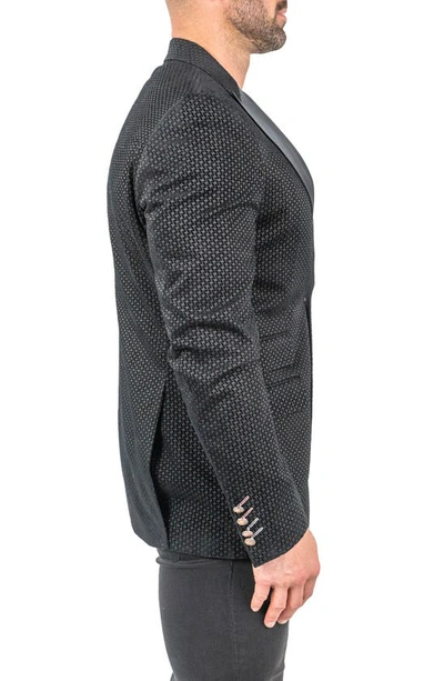 Maceoo Interrupted Black One-button Sport Coat In Black