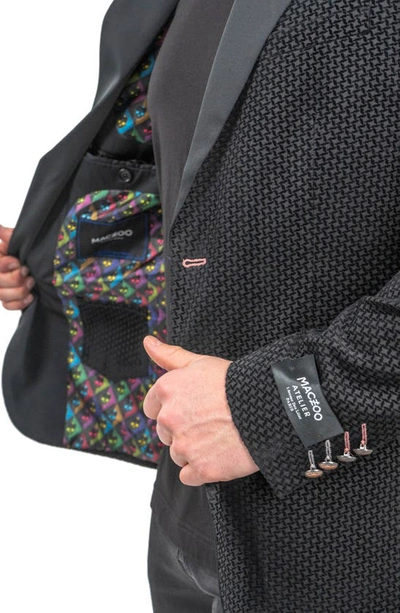 Maceoo Interrupted Black One-button Sport Coat In Black