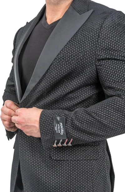 Maceoo Interrupted Black One-button Sport Coat In Black