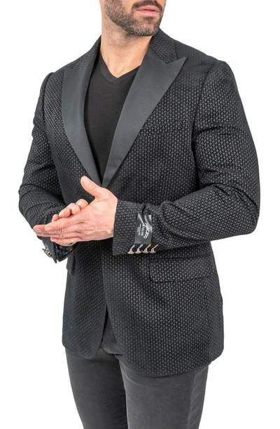 Maceoo Interrupted Black One-button Sport Coat In Black