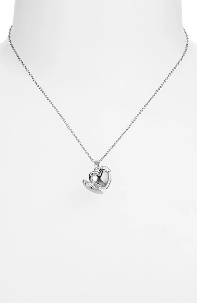 Shop Nordstrom Demi-fine Puffy Heart Locket Necklace In Sterling Silver Plated