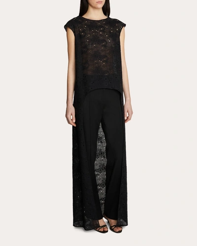 Shop Amir Taghi Women's Kristen Embroidered Sidetail Top In Black