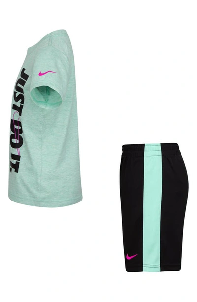 Nike 'just Do It' T-shirt & Shorts Set In Black