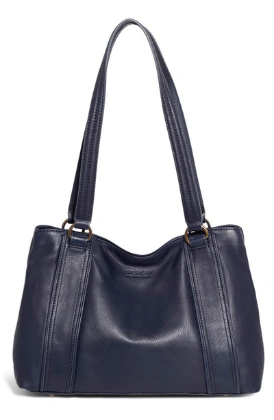 Shop American Leather Co. Val Perfect Satchel Bag In Navy Smooth