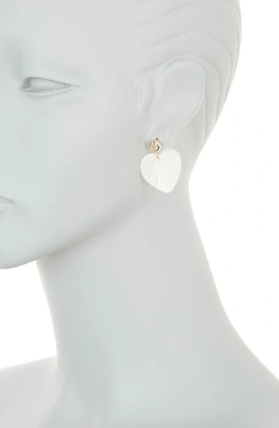 Shop Frasier Sterling St. Barths Mother Of Pearl & Crystal Heart Drop Earrings
