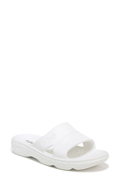 Shop Ryka Rykä Restore Slide Sandal In White