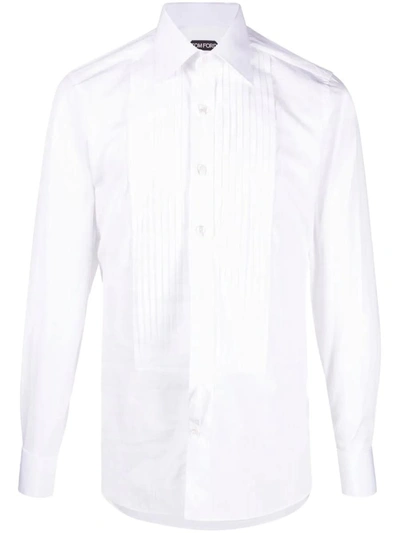 Tom Ford Chest-pocket Long-sleeve Shirt In White