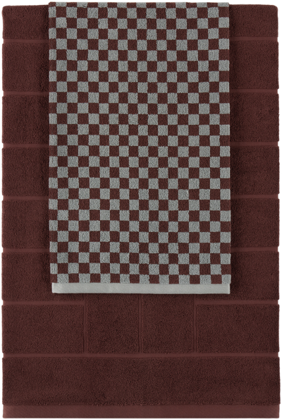 Baina Burgundy & Blue Solitary 12 Set In Cement & Rus