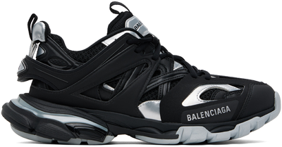 Shop Balenciaga Black Track Sneakers In Black/silver Met Cny