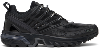 Shop Salomon Black Acs Pro Sneakers In Black/black/black