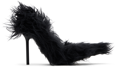 Shop Balenciaga Black Flex Fur 110mm Heels In 1000 Black