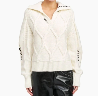 Shop En Saison Lena Knit Sweater In Cream In White