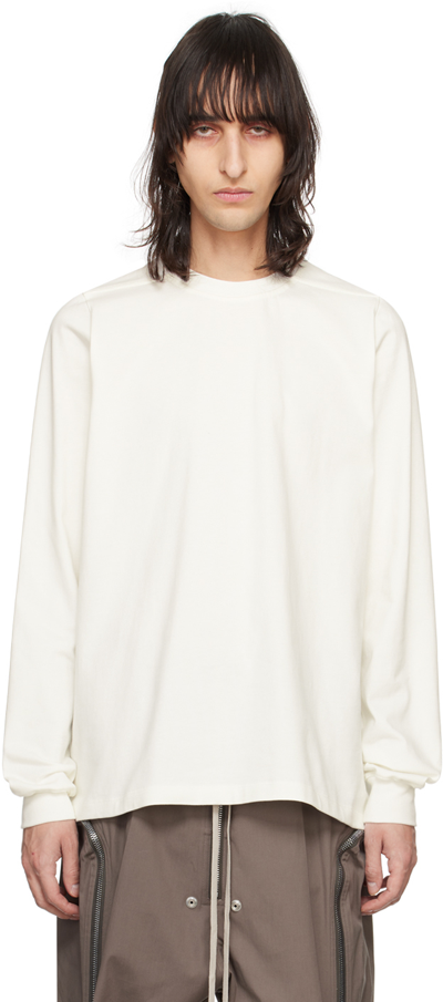 Shop Rick Owens Off-white Crewneck Sweatshirt In 11 Milk