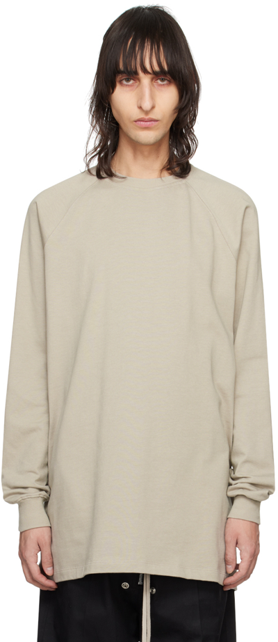 Shop Rick Owens Off-white Baseball Sweatshirt In 08 Pearl