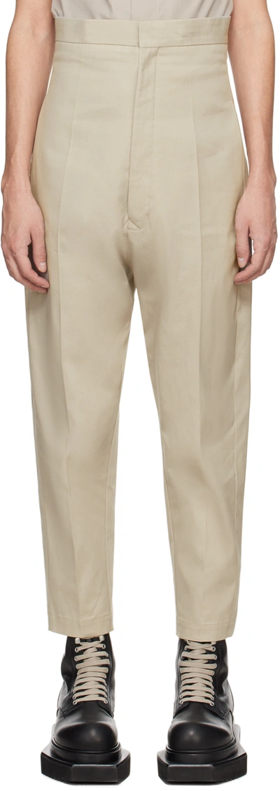 Shop Rick Owens Off-white Dirt Cooper Trousers In 08 Pearl