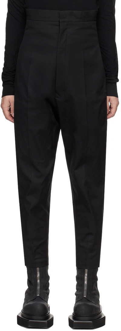 Rick Owens Black Dirt Cooper Trousers In 09 Black