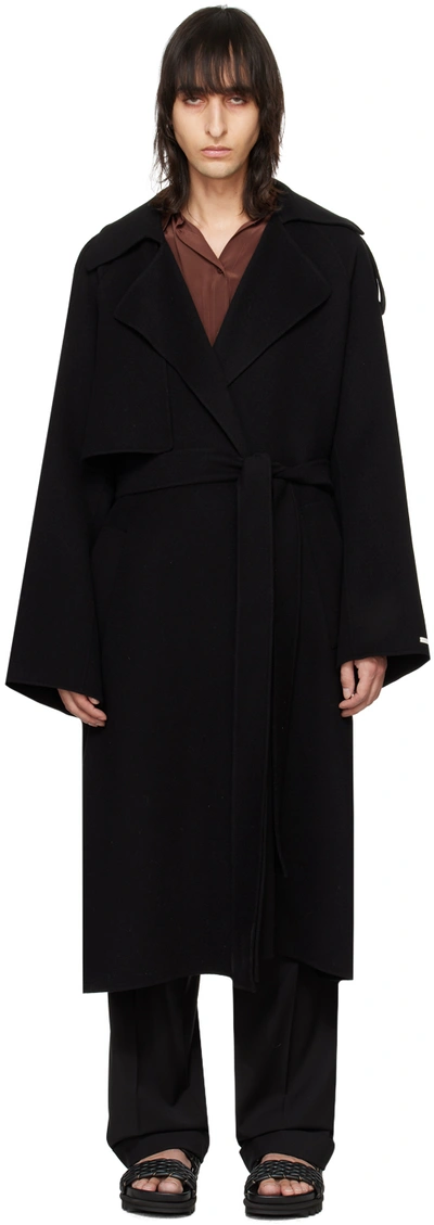 Shop Max Mara Black Fiore Coat In 013 Black