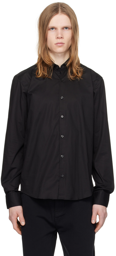 Shop Hugo Black Slim-fit Shirt In 001-black