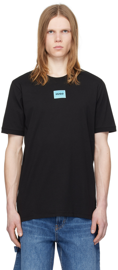 Shop Hugo Black Patch T-shirt In 009-black