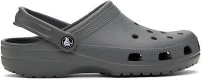 Shop Crocs Gray Classic Clogs In Slate Grey