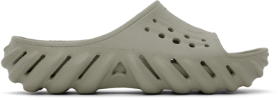 Shop Crocs Gray Echo Slides In Elephant