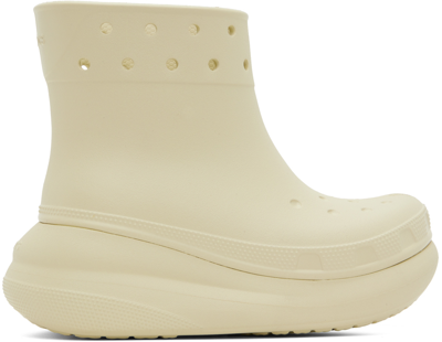 Shop Crocs Off-white Crush Boots In Bone