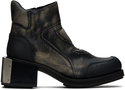 Shop Gmbh Black Baris Moto Boots In Dusky Yeso Canvas