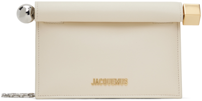 Shop Jacquemus Off-white 'la Petite Pochette Rond Carré' Pouch In 115 Light Ivory