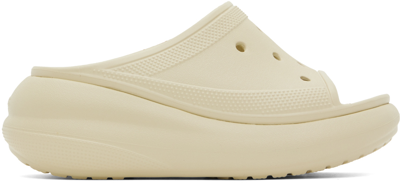 Shop Crocs Off-white Crush Slides In Bone