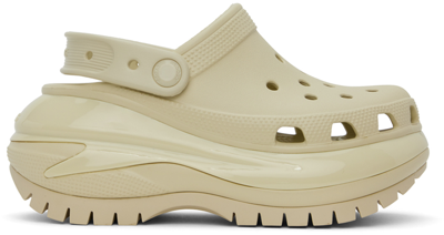 Shop Crocs Off-white Mega Crush Clogs In Bone