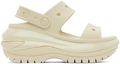 Shop Crocs Off-white Mega Crush Sandals In Bone