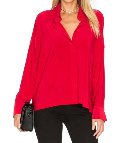 Shop Norma Kamali Box Shirt In Red