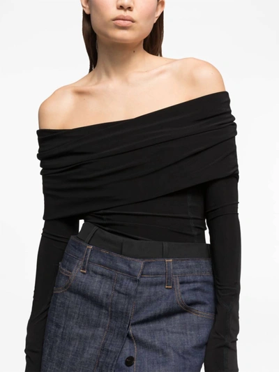 Shop Az Factory Anne Off-shoulder Top In Black