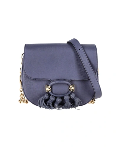 Shop Tod's T-ring Tassel Crossbody Bag In Navy Blue Leather