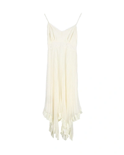 Shop Zimmermann Espionage Lace-trimmed Pleated Midi Slip Dress In Cream Silk In White